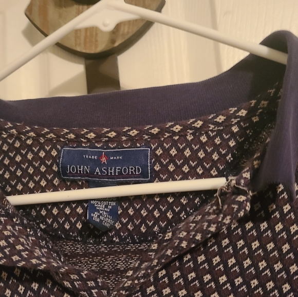 John Ashford Men's Long Sleeve Golf Polo Shirt, Size: XL, Color: Black/Brown - Picture 5 of 7